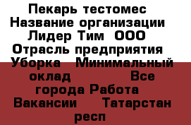 Пекарь-тестомес › Название организации ­ Лидер Тим, ООО › Отрасль предприятия ­ Уборка › Минимальный оклад ­ 30 000 - Все города Работа » Вакансии   . Татарстан респ.